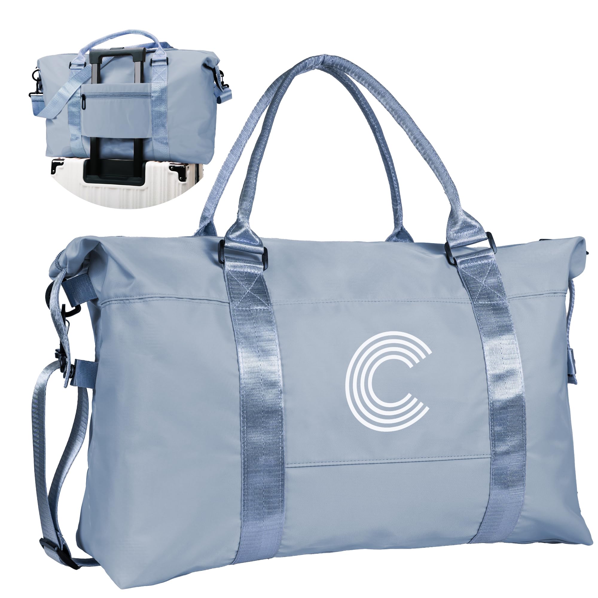Personalized Initial Letter C Travel Duffel Bag for Women - Gym, Sports, Weekender & Overnight Bag - Perfect Birthday Gift for Mom, Teacher & Women | Great for Travel, Workouts & Weekend Getaways