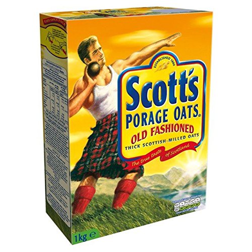 Scott's Old Fashioned Porage Oats - 1kg (35.2 oz) | 100% Natural Whole Grain Oatmeal | Breakfast Cereal for Healthy Eating | Perfect for Hot Porridge, Baking & Smoothies