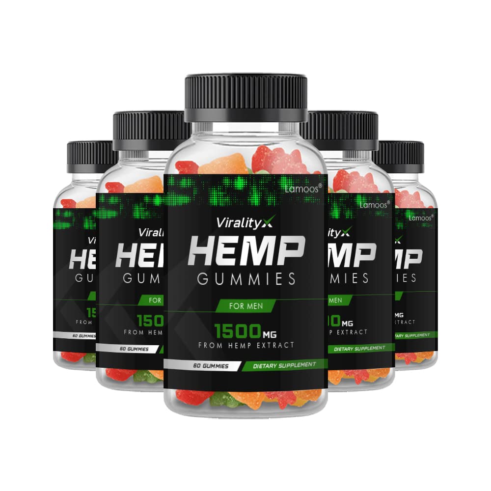 (5 Pack) ViralityX Hemp Gummies - 300mg CBD Gummies for Stress Relief & Sleep Support | Vegan, Non-GMO, Natural Relaxation Supplement for Daily Wellness & Nighttime Use
