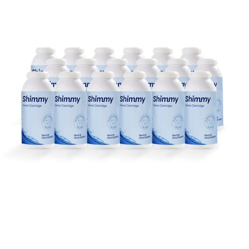Shimmy Home Refill Cartridges for Touchless Hand Sanitizer Dispenser - 18-Pack 9oz Recyclable Aluminum Bottles, No Drip Design - Perfect for Office, School & Public Spaces