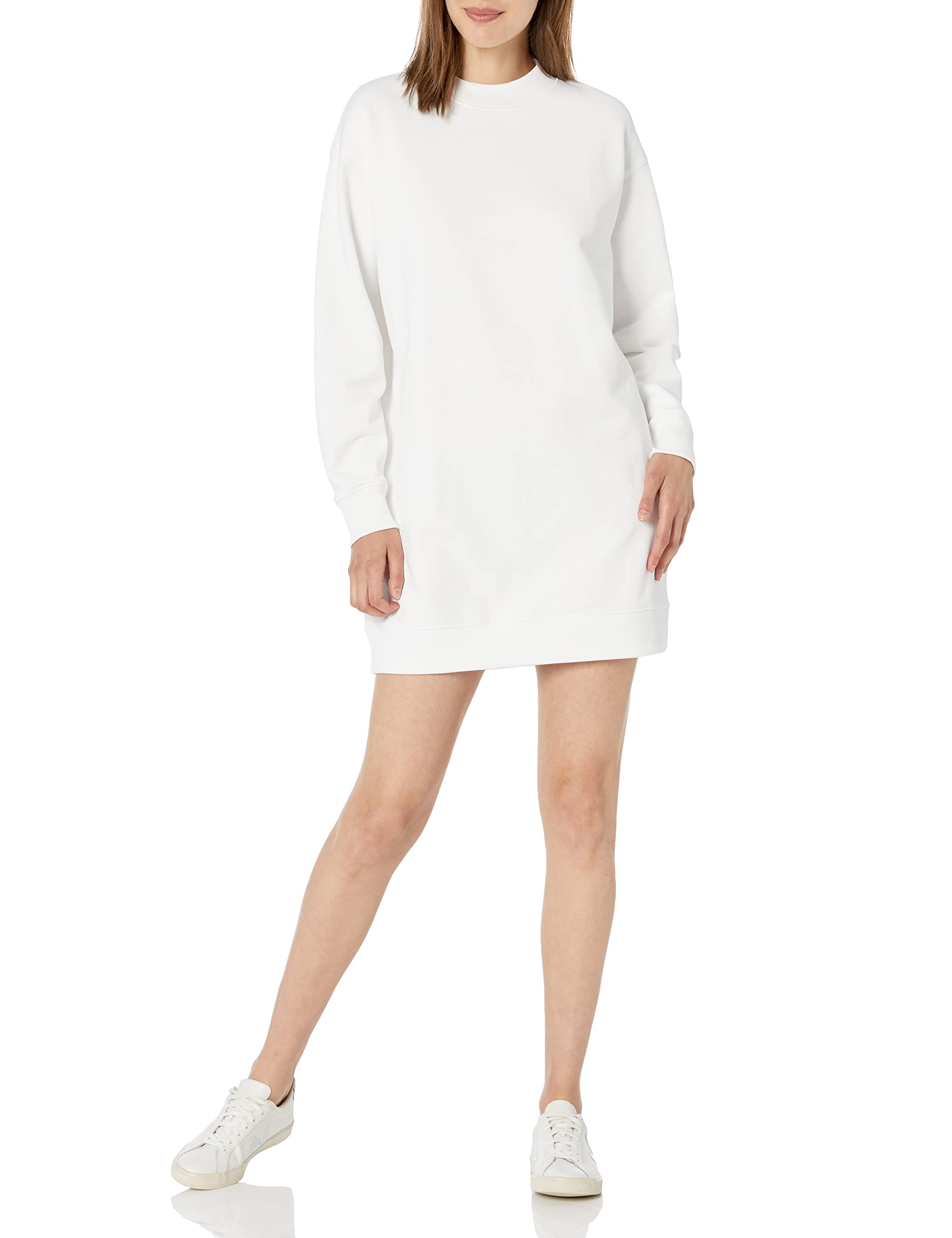 Vince Women's Long Sleeve Sweatshirt Dress | Soft Casual Pullover Tunic | Perfect for Fall Layering, Lounge Wear & Coffee Dates