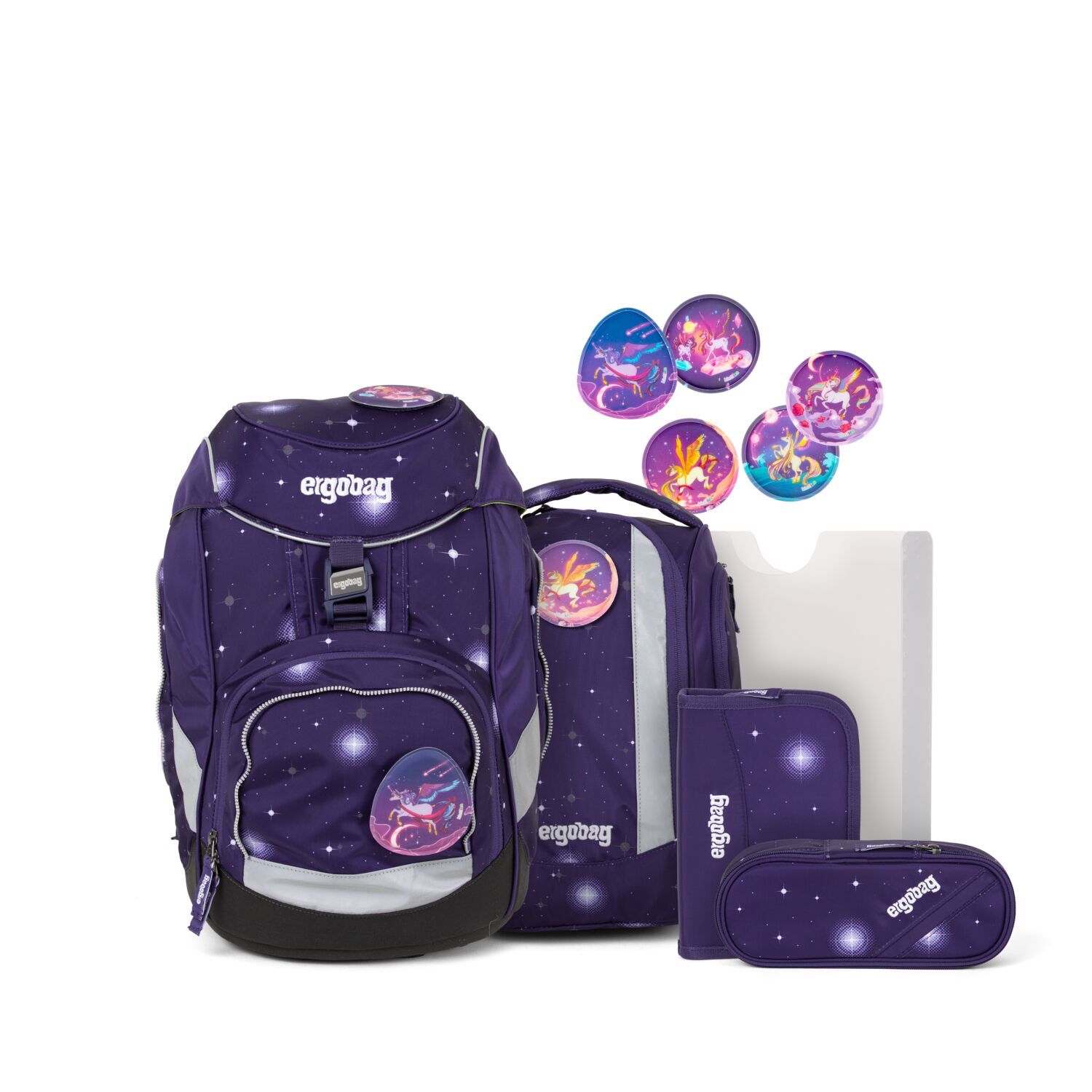 ergobag Pack School Backpack 6-Piece Set - Beargasus Glow Edition | Lightweight Durable Kids Bookbag for Elementary Students | Perfect for School, Travel & Outdoor Adventures