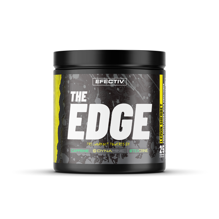 Efectiv Nutrition The Edge Pre Workout Powder 300g - Lemon Sherbet Flavor for Energy & Focus - Ideal for Gym, Bodybuilding & Fitness Training