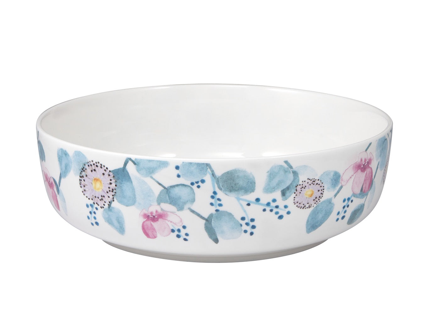 Maxwell & Williams Royal Botanic Gardens Eucalyptus Bloom Round Serving Bowl 25x8cm - Elegant Ceramic Salad Bowl for Entertaining, Dinner Parties & Home Decor - Perfect Gift for Housewarming & Weddings