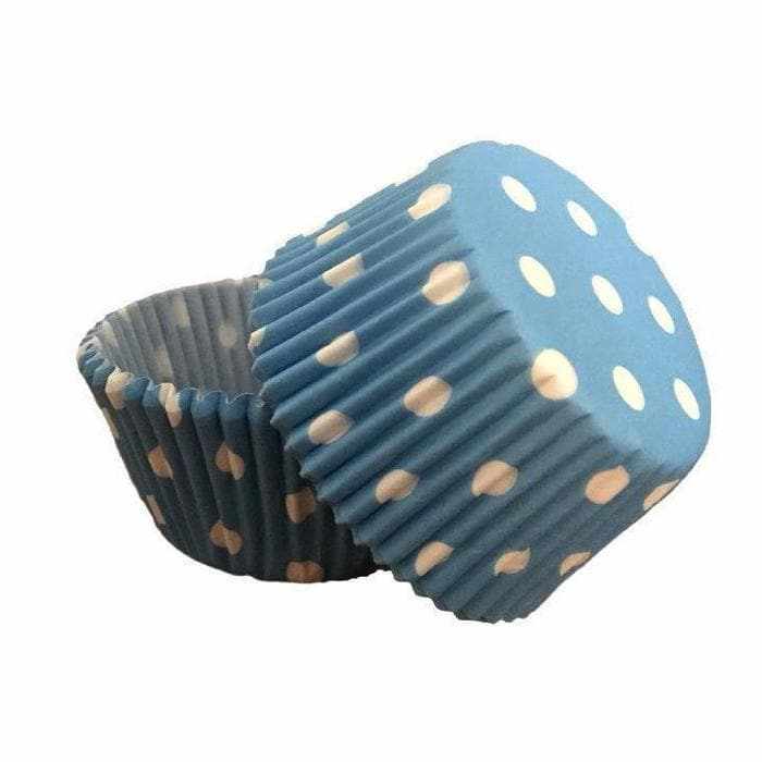 Blue and White Polka Dot Cupcake Wrappers & Liners - Standard Size Baking Supplies for Parties, Weddings, and Birthday Celebrations