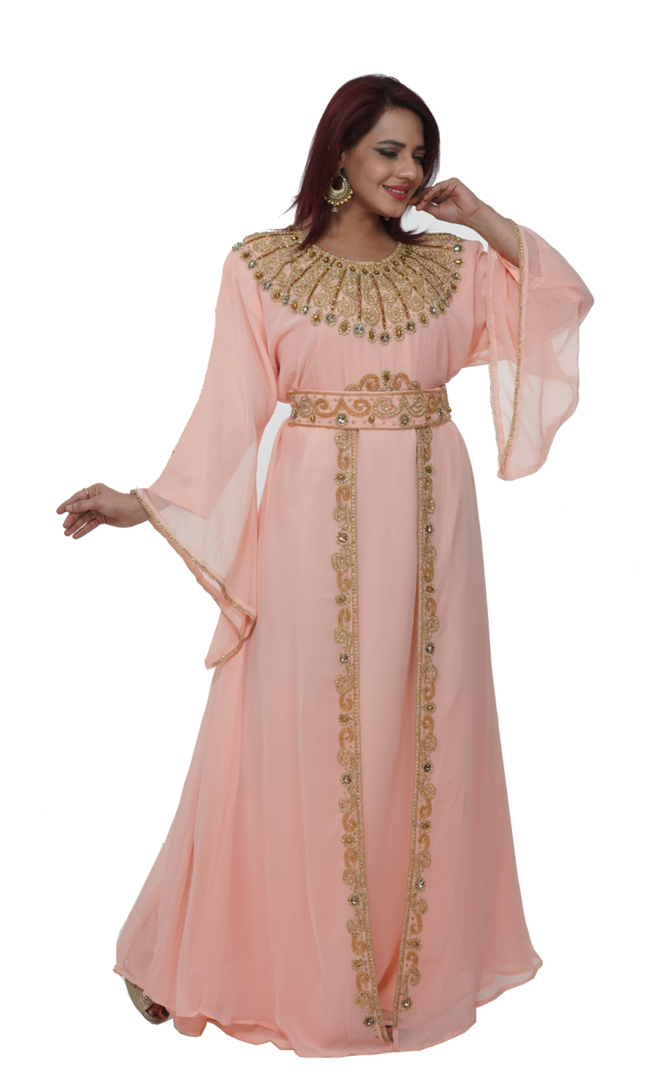 Hand Embroidered Djellaba Gown - Moroccan Traditional Kaftan Dress for Women | Elegant Boho Maxi Dress for Special Occasions, Weddings & Cultural Events