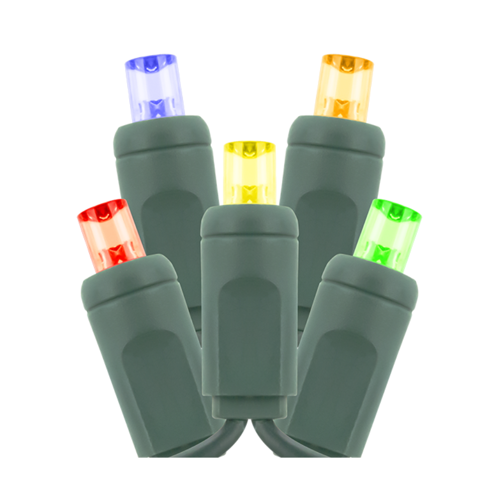 5MM Green LED Light Strand with Green Wire - Perfect for Christmas Tree Decorations, Party Lights, and Home DIY Projects