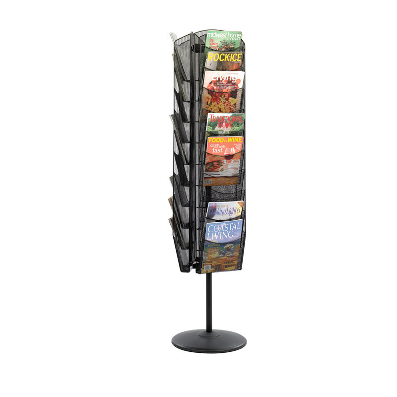 30-Pocket Rotating Mesh Floor Display Stand for Retail Stores - Black | Perfect for Showcasing Accessories, Jewelry & Small Items in Boutiques, Trade Shows & Exhibitions