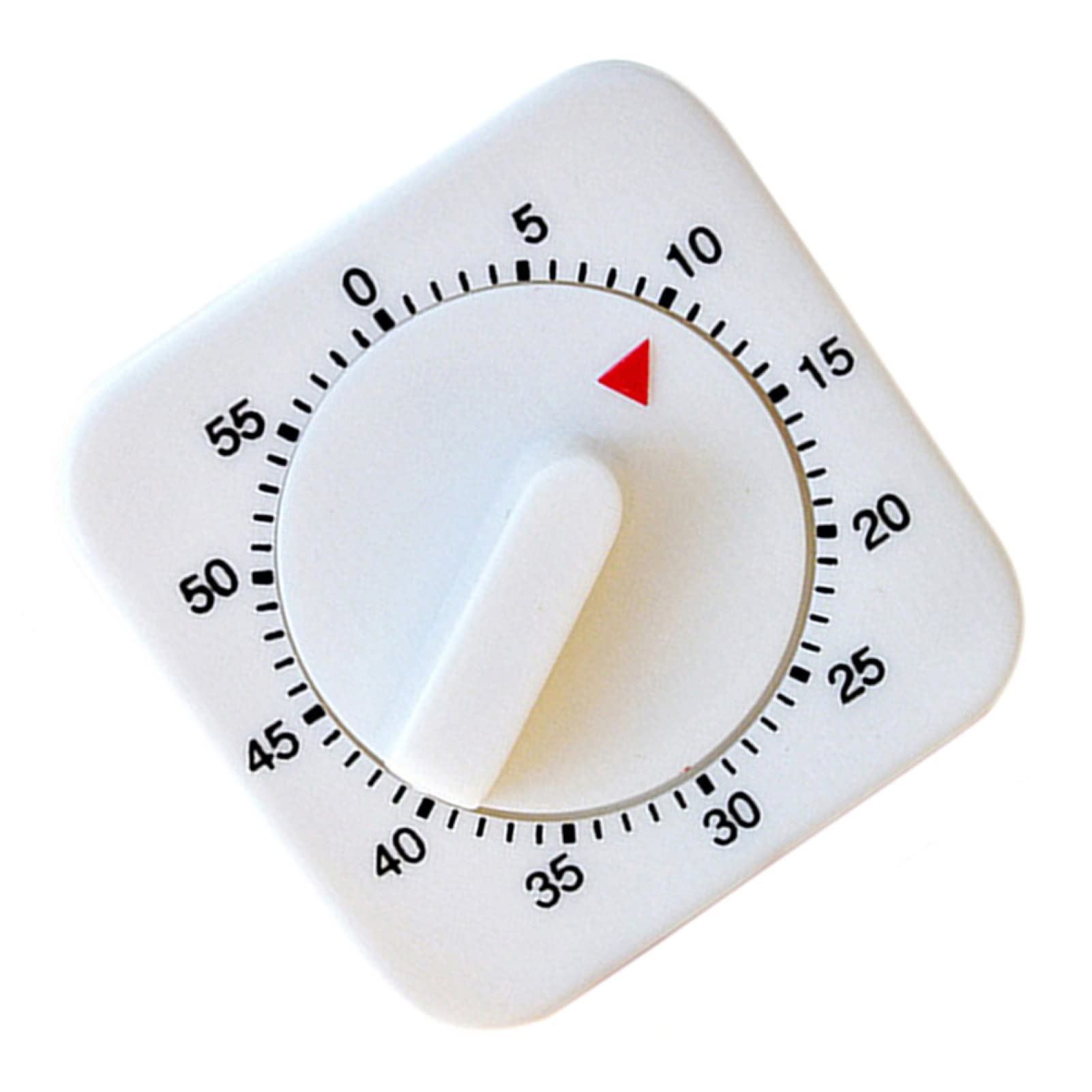60-Minute Mechanical Kitchen Timer - White Square Countdown Timer for Cooking, Baking & Study - Perfect for Home, Office & Classroom Use