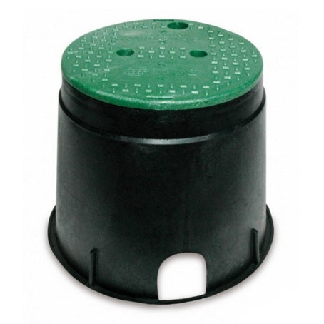 NDS 111BC STD 10 Round Box with Overlapping Lid - Green Lid & Black Body | Perfect for Storage, Organization & Gift Packaging