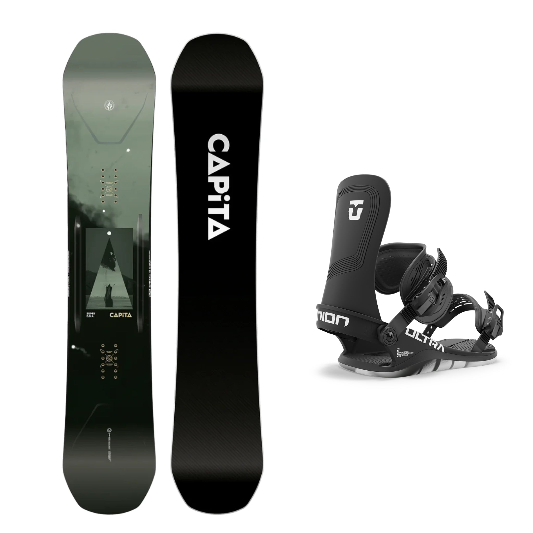 CAPiTA Super D.O.A Snowboard with Union Ultra Bindings 2025 - All-Mountain Freestyle Snowboard for Men & Women | Perfect for Park, Powder & Backcountry Riding
