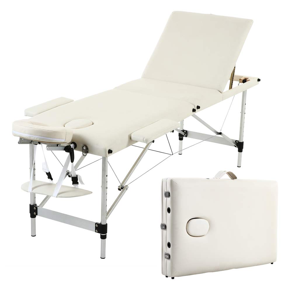 Ochine Professional 84 Inch Folding Massage Table - Portable Massage Bed with Face Cradle & Aluminum Legs for Salon, Spa, Tattoo & Home Use - Ideal for Therapists, Estheticians & Tattoo Artists