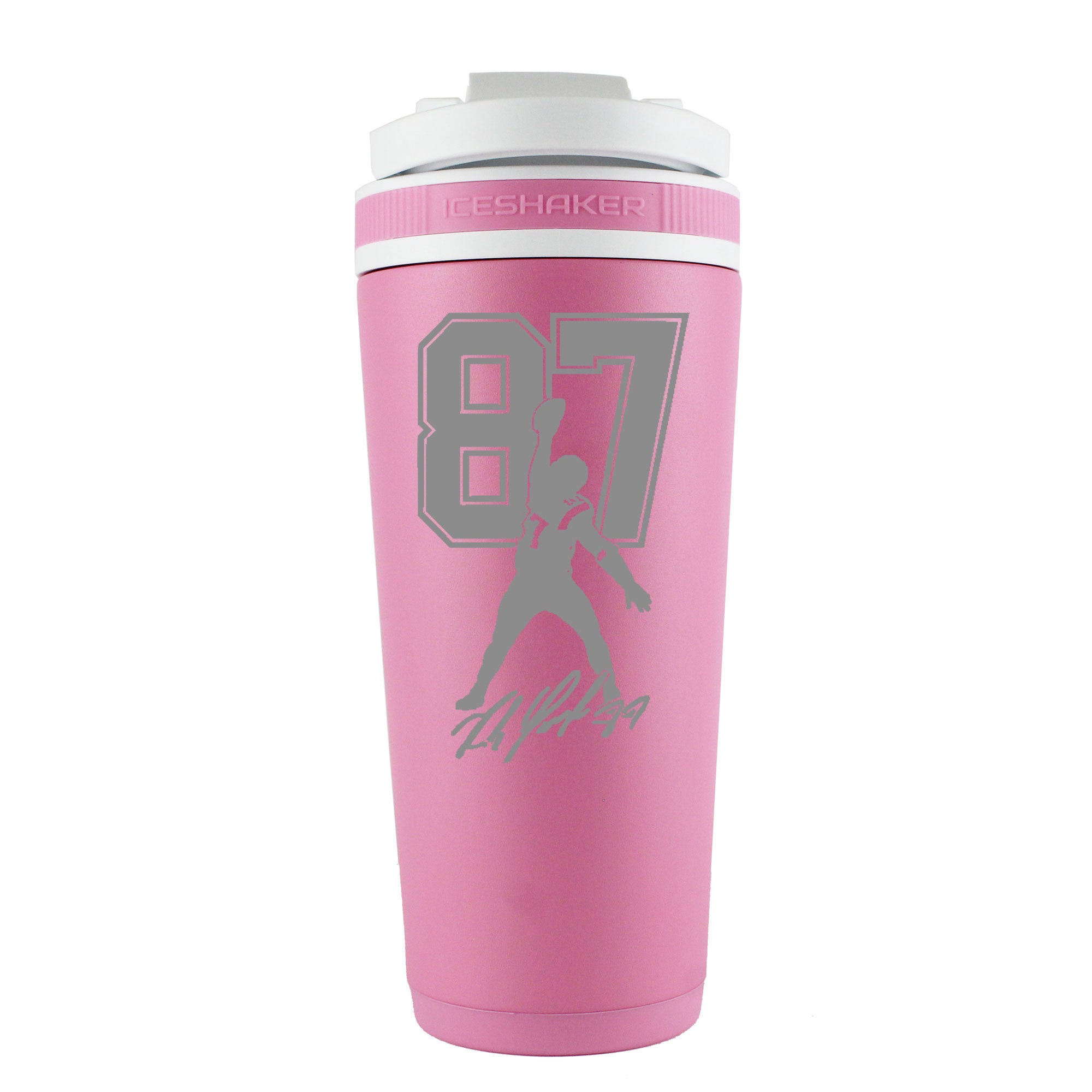 Gronk Signature Edition 26oz Insulated Stainless Steel Ice Shaker Bottle - Pink | Leak Proof Water Bottle for Gym, Workout & Sports | Perfect for Protein Shakes, Cold Drinks & Hydration On The Go