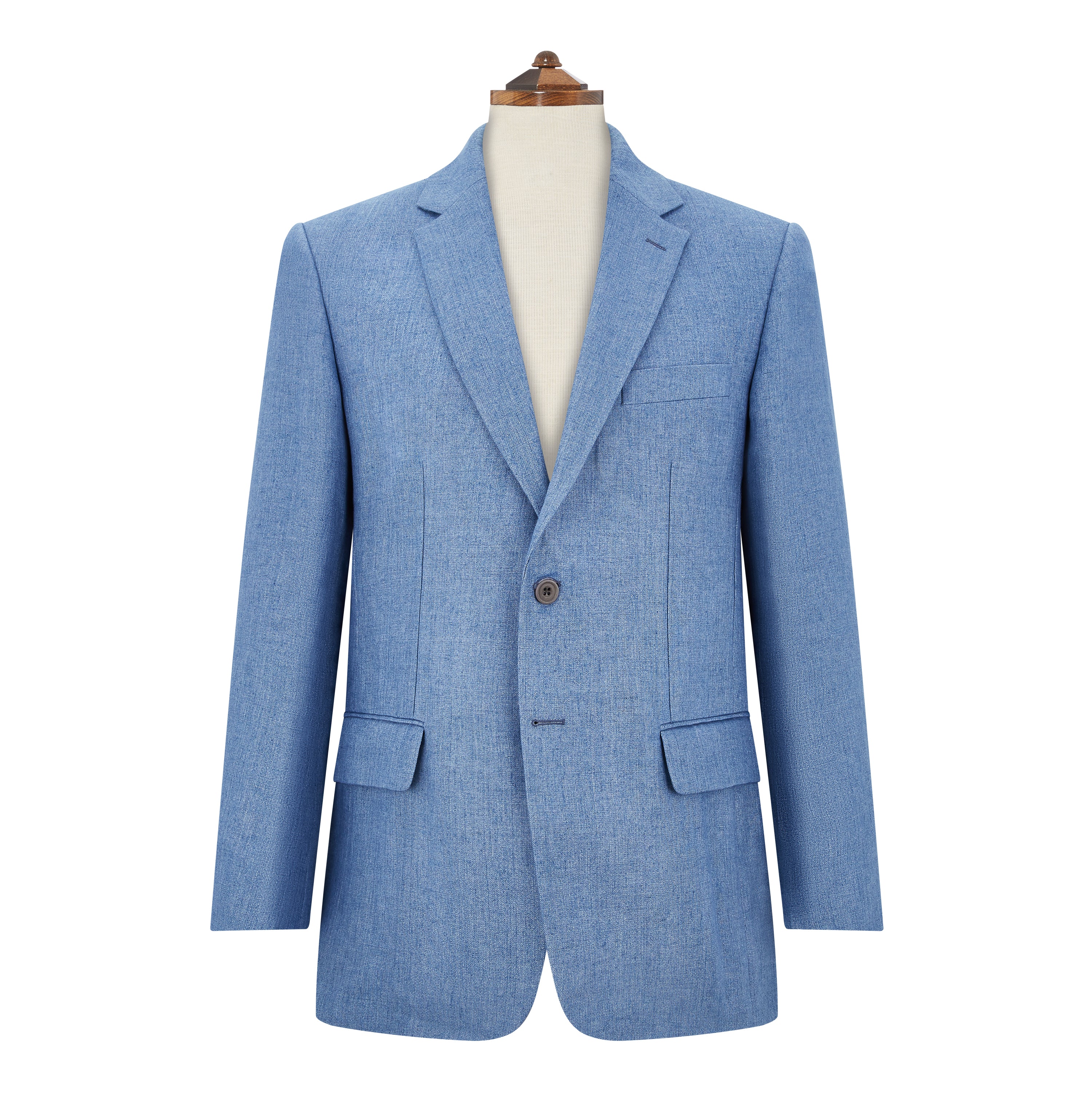 Burleigh Blue Double Faced Linen and Silk Jacket - Elegant Women's Blazer for Office Wear & Special Occasions