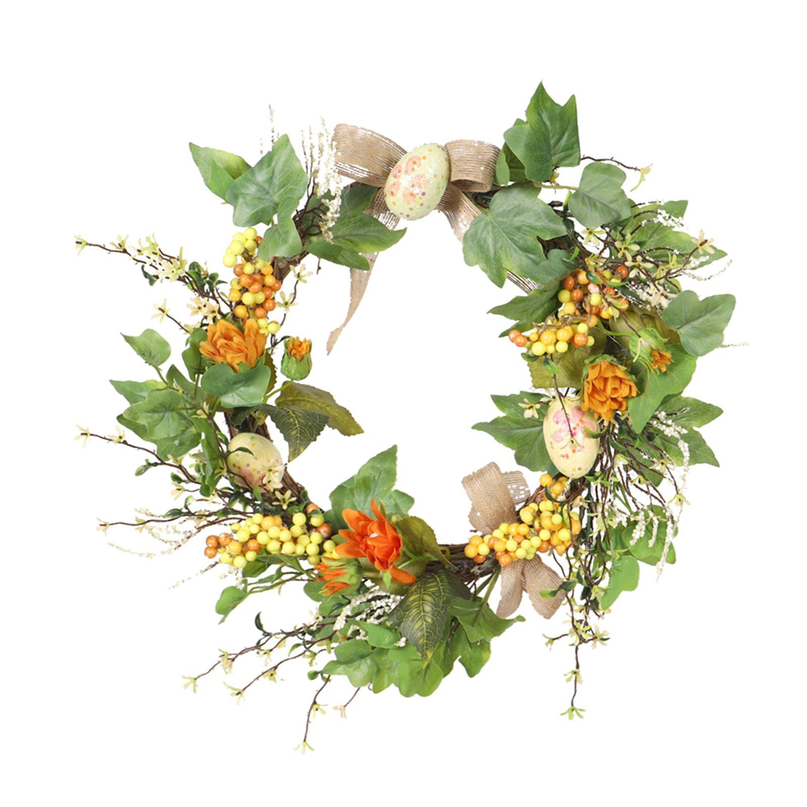 Handmade Wooden Easter Wreath with Birds and Eggs - Spring Door Decor for Home, Bedroom, and Seasonal Celebrations