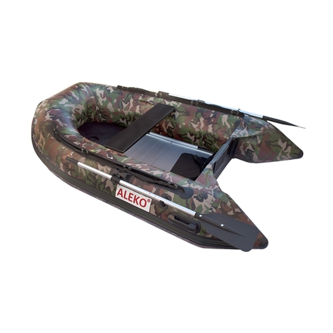 Aleko 8.4 ft Inflatable Fishing Boat with Aluminum Floor - Camouflage Design for Hunting & Outdoor Adventures | Portable Boat for Lakes, Rivers & Coastal Waters