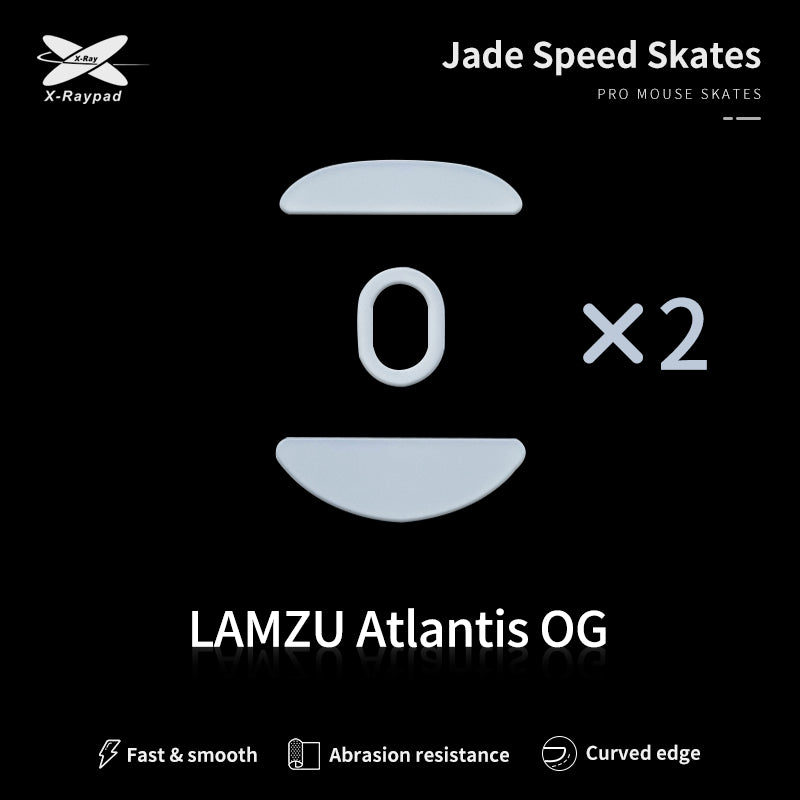 X Raypad Jade Mouse Skates - Ultra Smooth PTFE Feet for Lamzu Atlantis OG Gaming Mouse - Perfect for FPS, MOBA & Esports Gaming