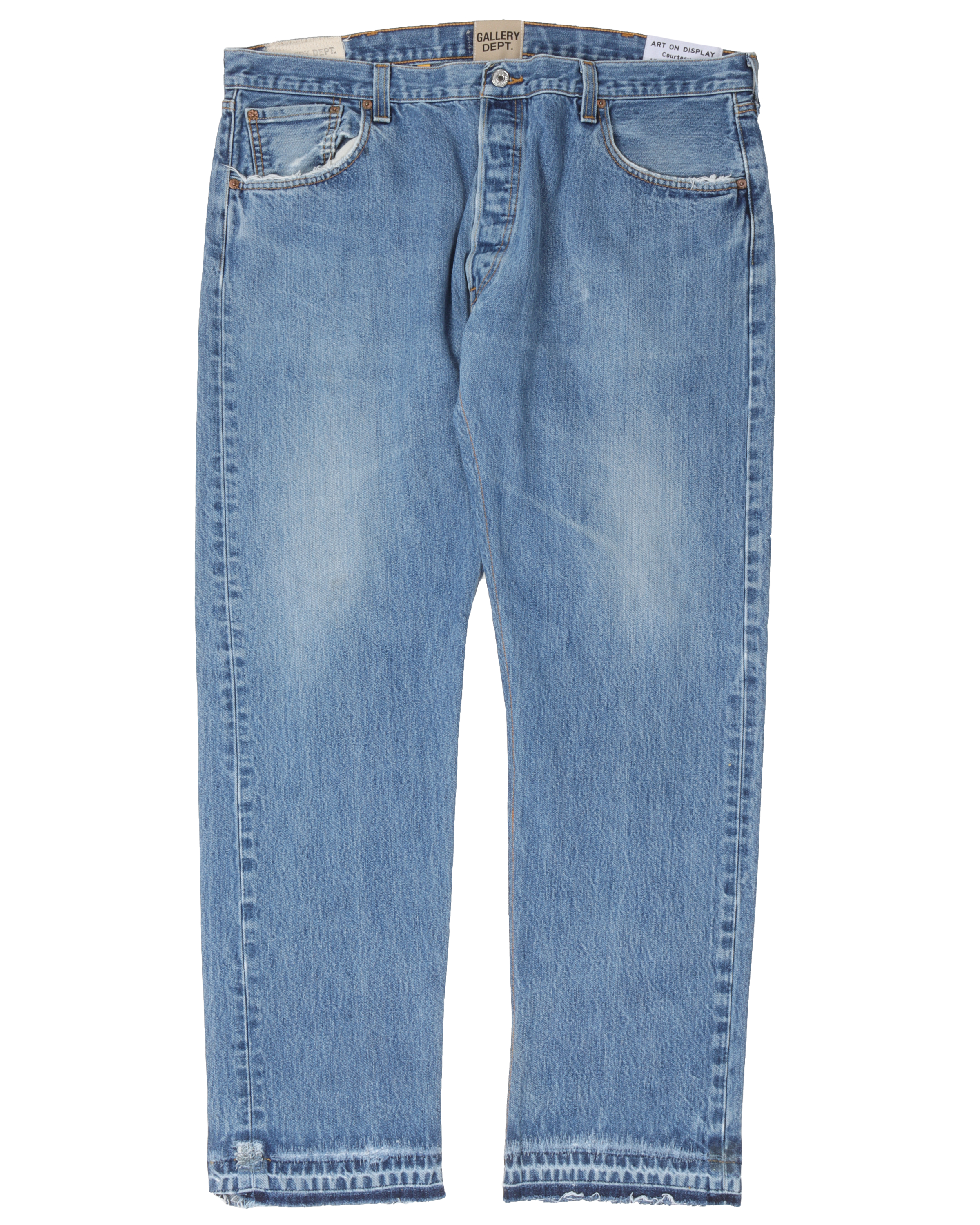 Gallery Dept 5001 Blue Jeans for Men - Vintage Washed Denim Pants with Distressed Details | Perfect for Casual Wear, Street Style & Everyday Outfits