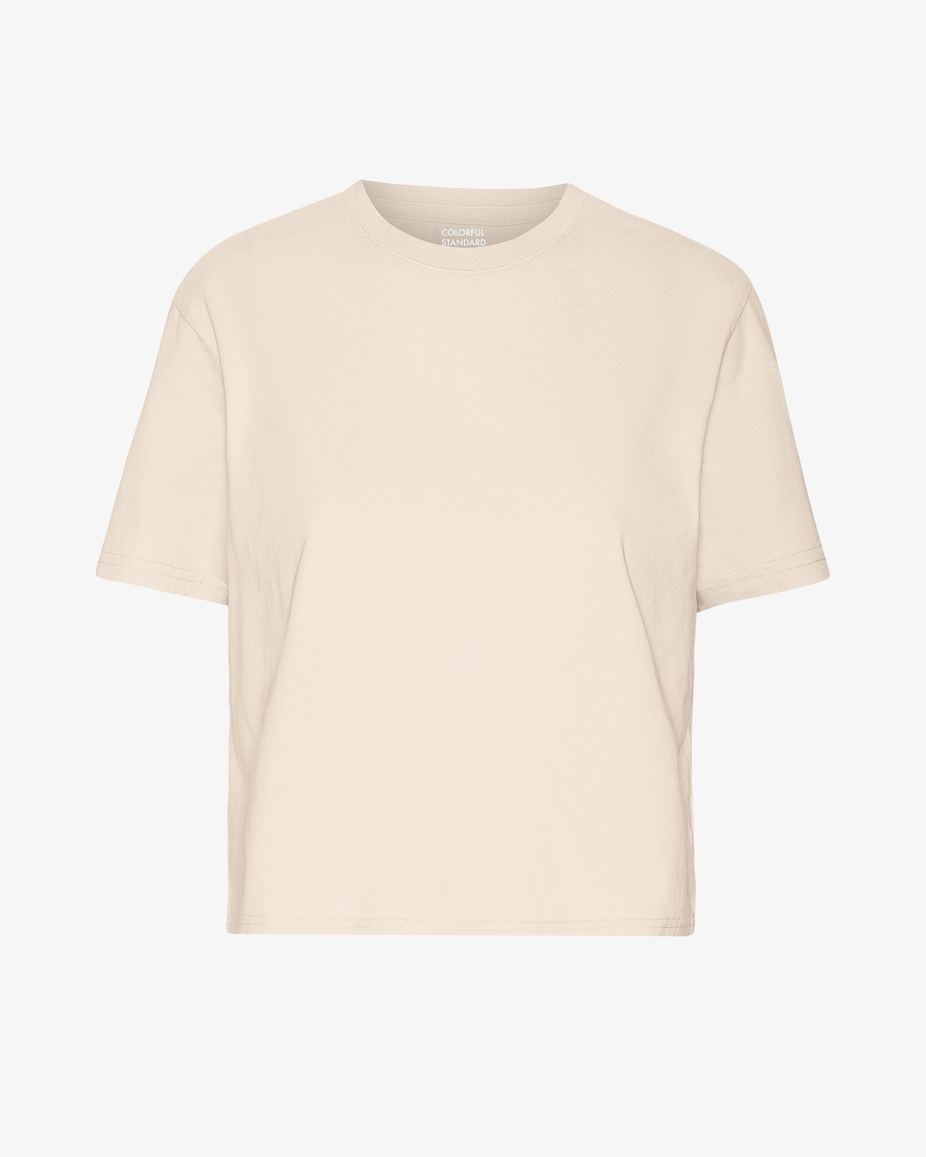 Organic Boxy Crop Tee - Soft Cotton Women's T-Shirt in Ivory White | Casual Streetwear & Summer Outfit Essential
