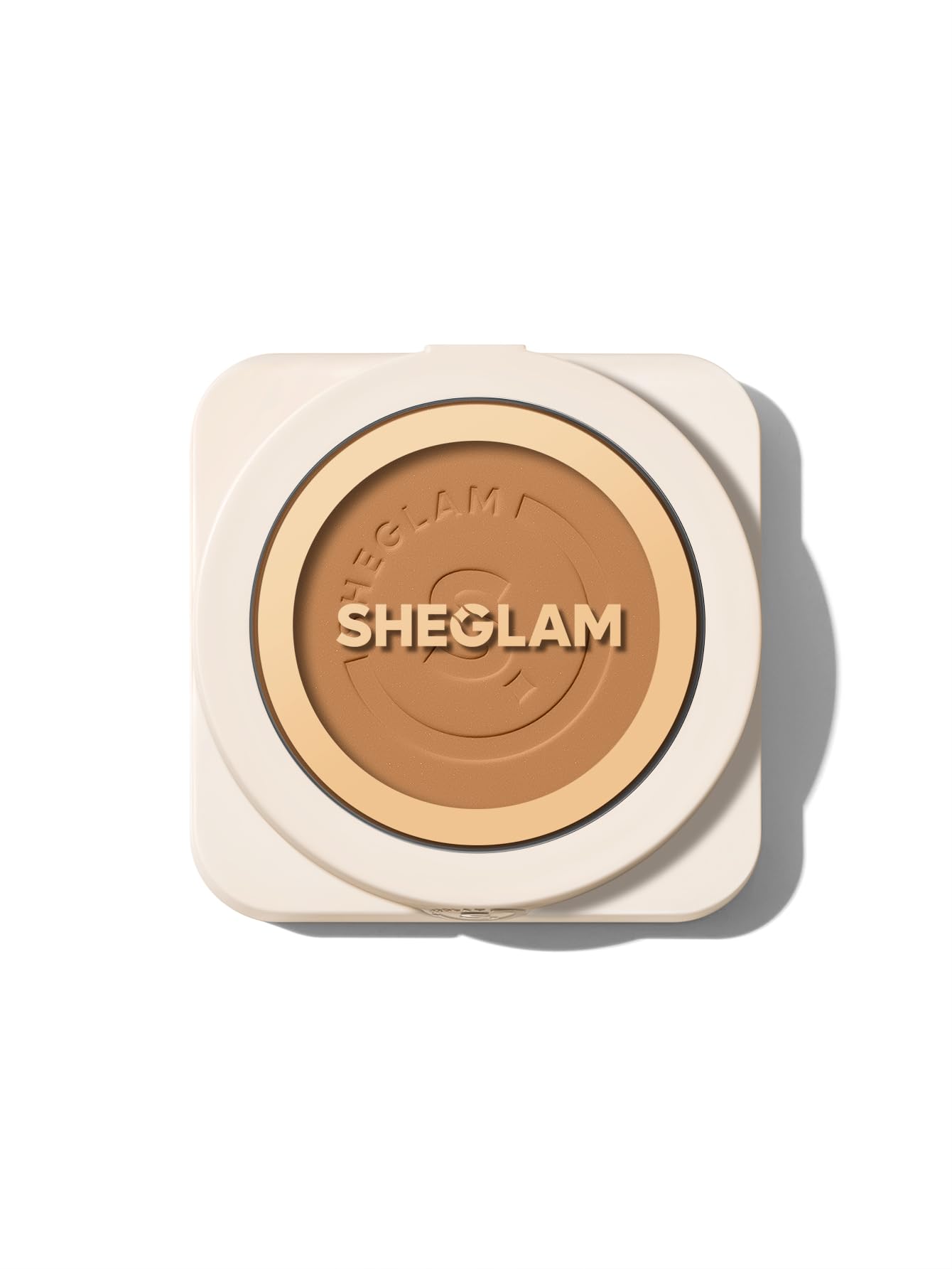 SHEGLAM Skin-Focus Full Coverage Pressed Powder Foundation - Oil Control, Lightweight, Long-Lasting Makeup (Almond) for Flawless Matte Finish | Perfect for Oily Skin & Everyday Wear