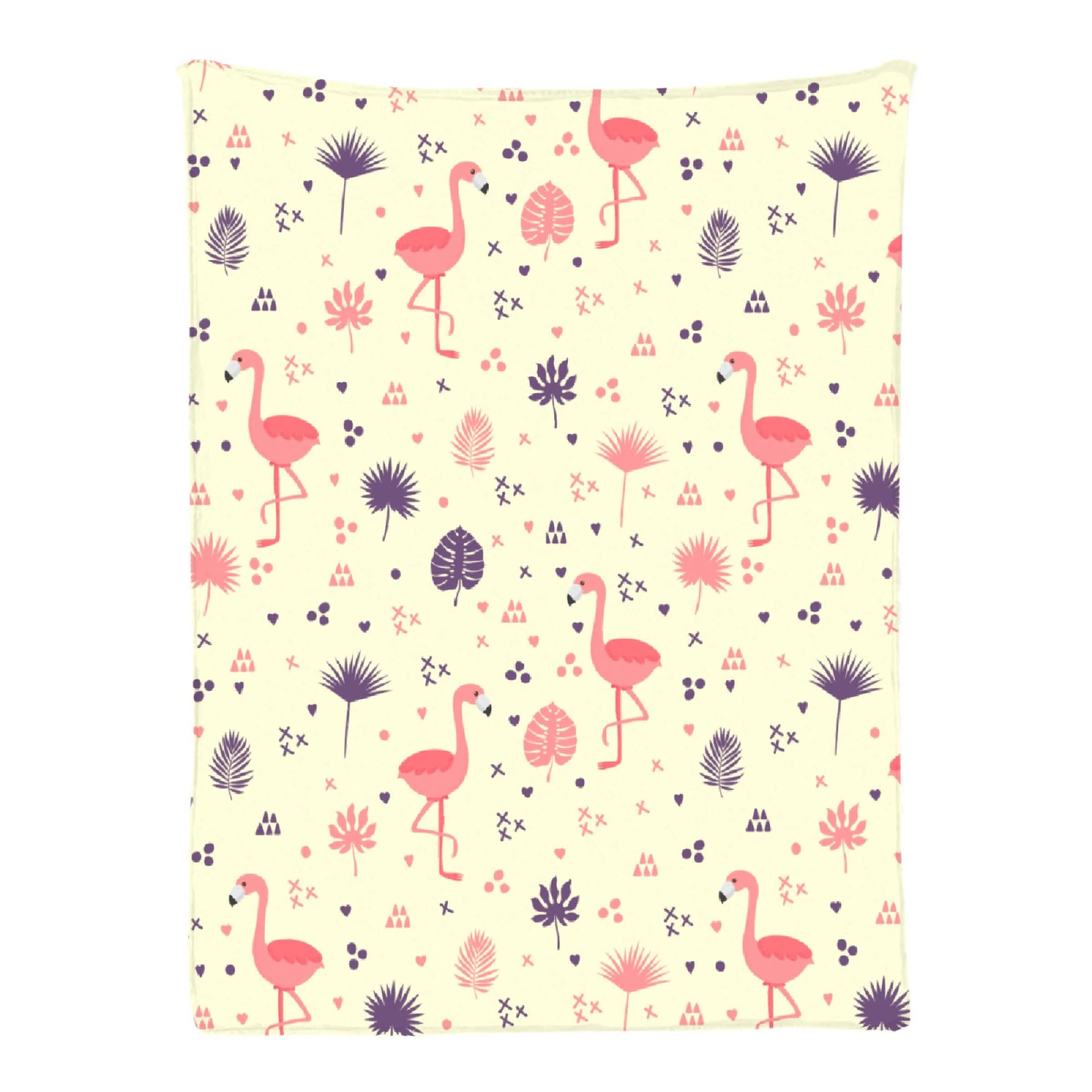 Yakujo Flamingo Summer Lightweight Flannel Fleece Blanket - 120