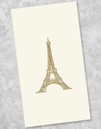 Golden Eiffel Tower Guest Towel Napkins - 40 Count Premium French-Themed Paper Napkins for Elegant Dinner Parties, Weddings & Parisian Home Decor