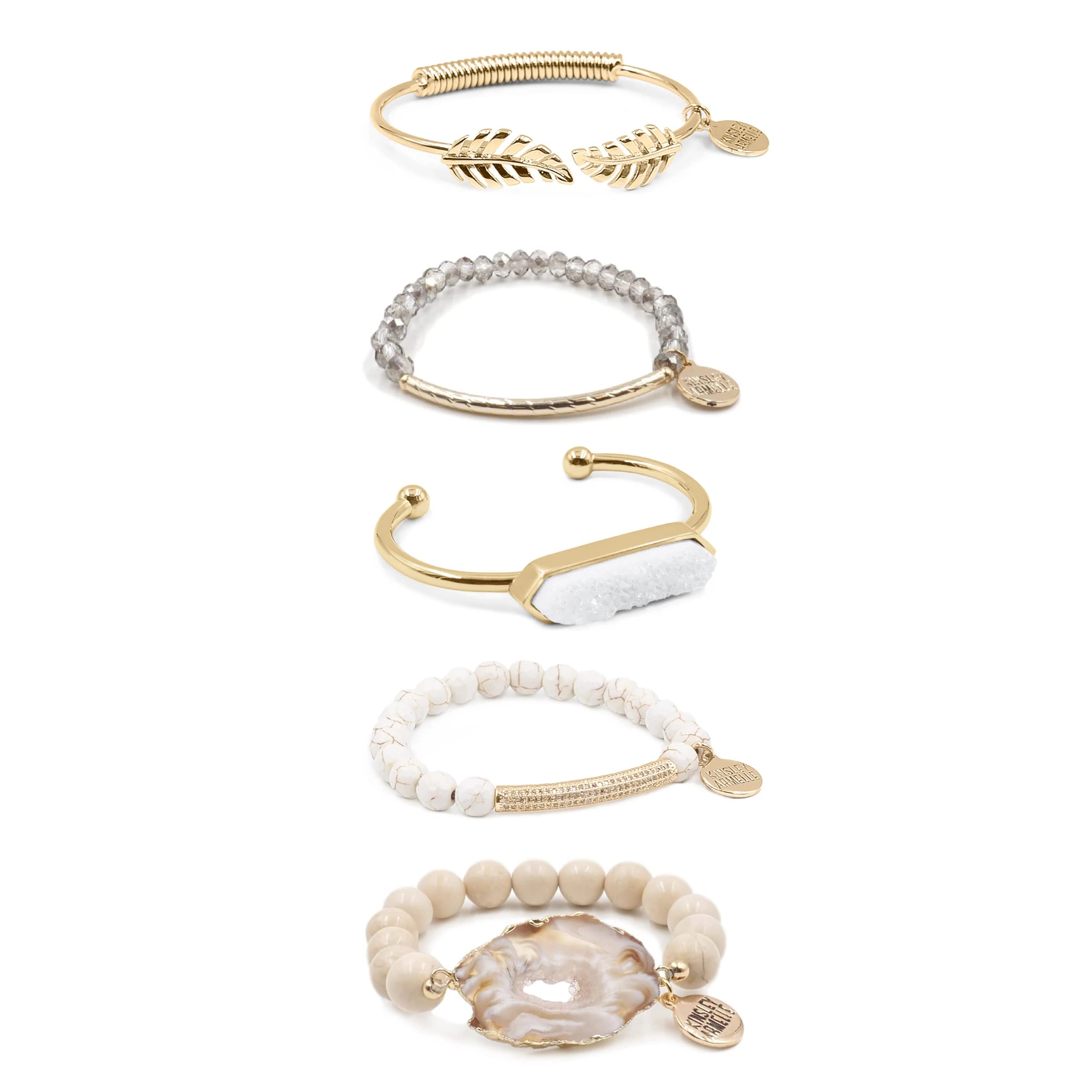 Kinsley Armelle Kalahari Beaded Bracelet Stack - Boho Chic Handmade Beaded Bracelets for Women - Perfect for Layering, Stacking & Everyday Wear