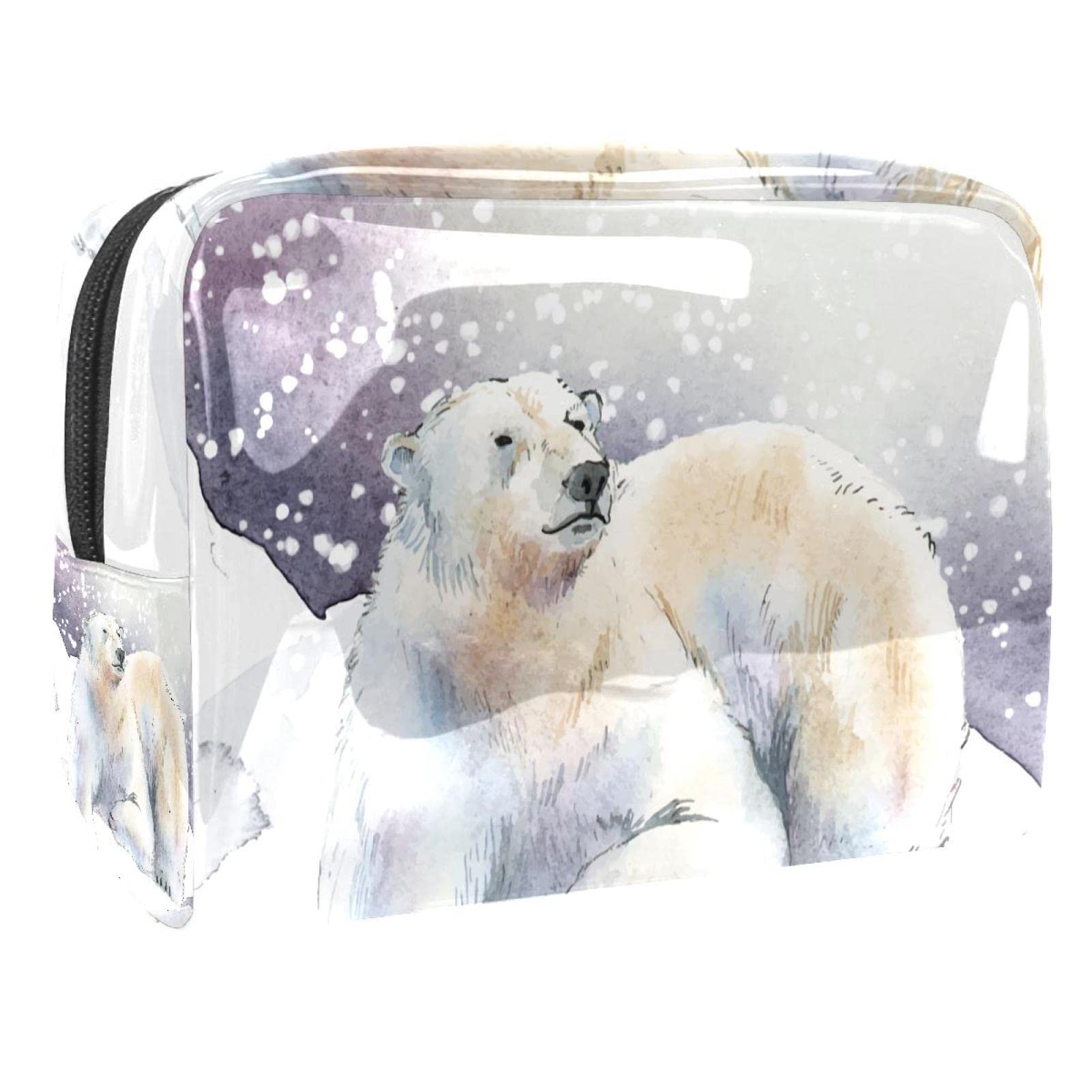 Polar Bear Themed Travel Toiletry Bag for Women & Kids - Waterproof Cosmetic Organizer for Makeup, Skincare & Essentials - Perfect for Winter Vacations, Camping Trips & Daily Use