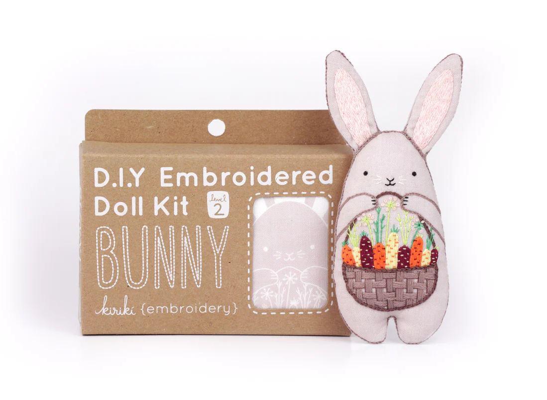 DIY Bunny Doll Embroidery Kit for Beginners - Complete Cross Stitch Set with Hoop, Thread & Needles - Perfect for Home Decor, Gifts & Craft Projects
