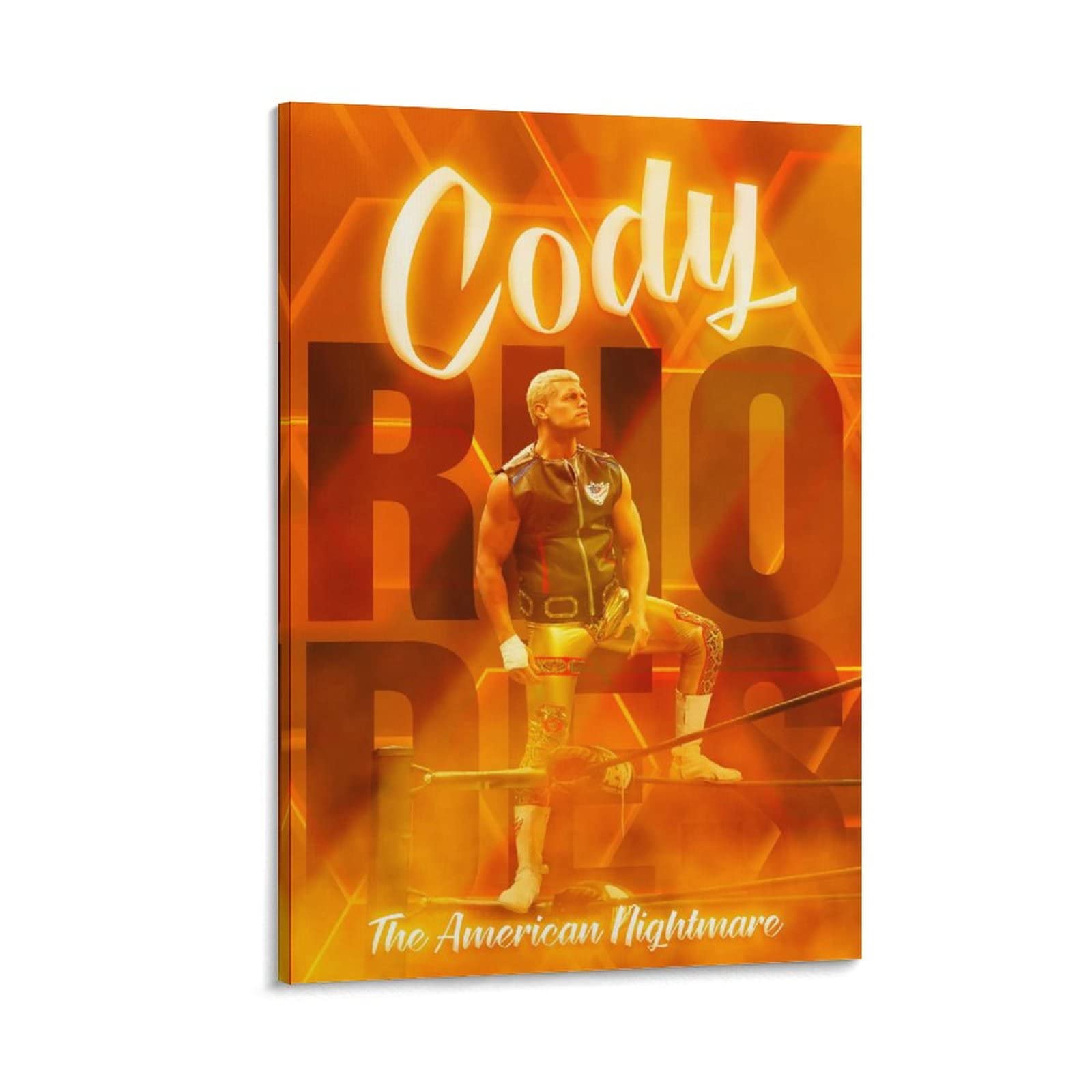 Cody Rhodes Wrestling Poster - Premium Canvas Wall Art Print, Framed/Unframed 24x36 inches (60x90cm) - Perfect for Home Gym, Man Cave, Sports Room Decor & Fan Gifts