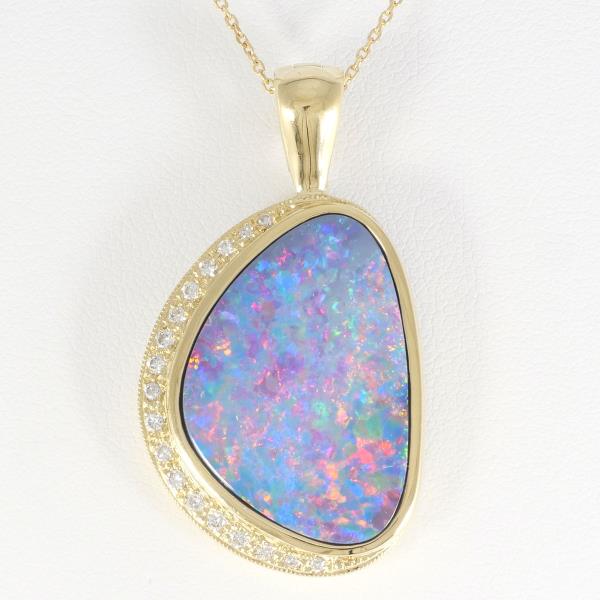 18K Yellow Gold Opal and Diamond Necklace - Vintage Luxury Jewelry for Women - Perfect for Weddings, Anniversaries & Special Occasions