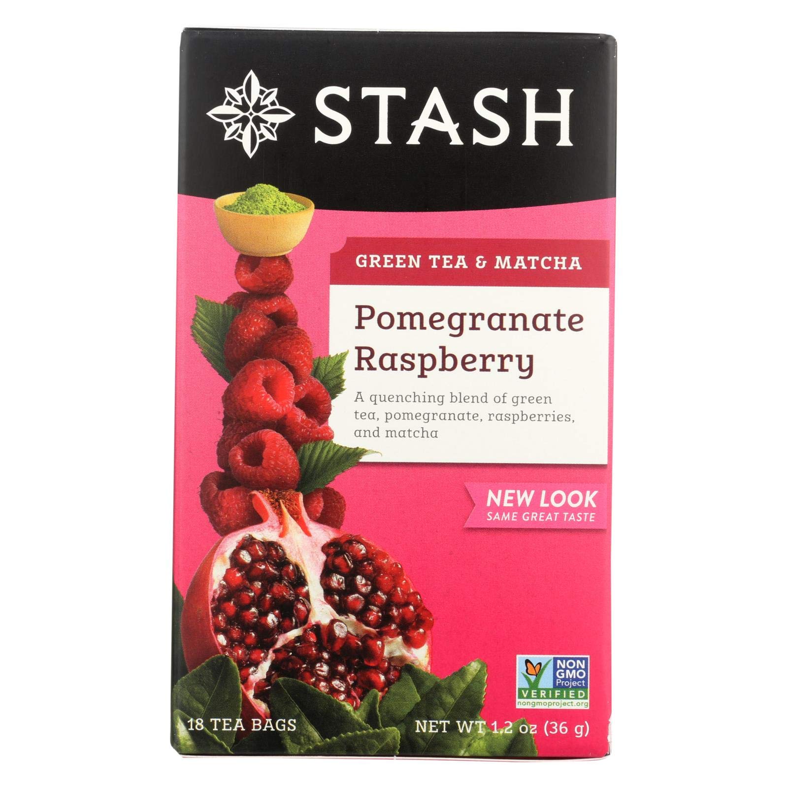 Organic Pomegranate Raspberry Matcha Green Tea Bags - Pack of 6 | Antioxidant Rich, Caffeine-Free Herbal Tea | Perfect for Relaxation, Afternoon Tea & Weight Loss Support