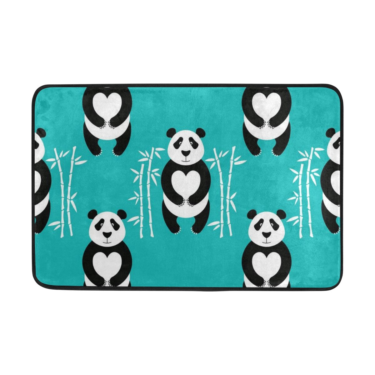 Chen Miranda Panda Pattern Non-Slip Door Mat - 23.6x15.7 Inch Indoor/Outdoor Rug for Bedroom, Bathroom, Living Room, Kitchen & Office - Lightweight Home Decor Carpet (Perfect for Entryways, Pet Areas & High-Traffic Zones)
