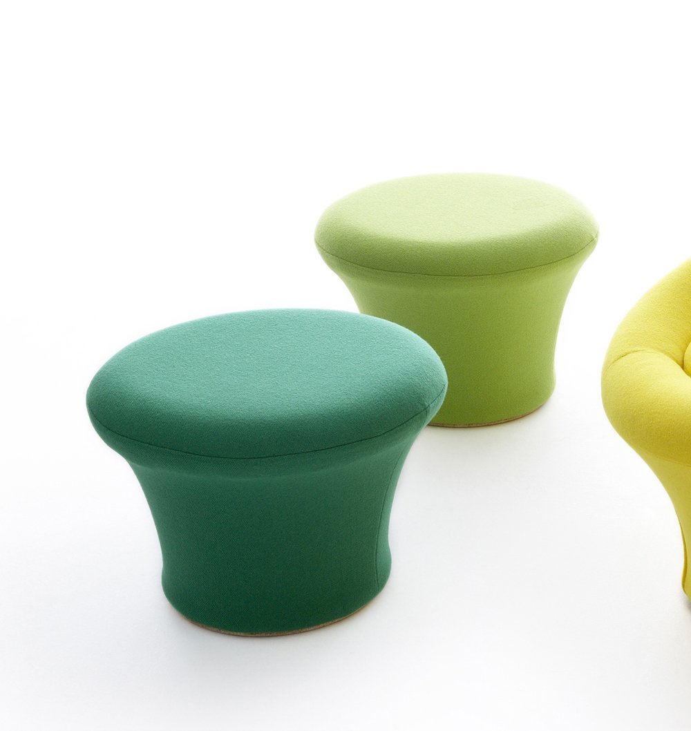 Artifort Pierre Paulin Mushroom Footstool - Mid-Century Modern Ottoman Pouf for Living Room, Lounge & Bedroom - Stylish Accent Seating & Footrest for Home Decor