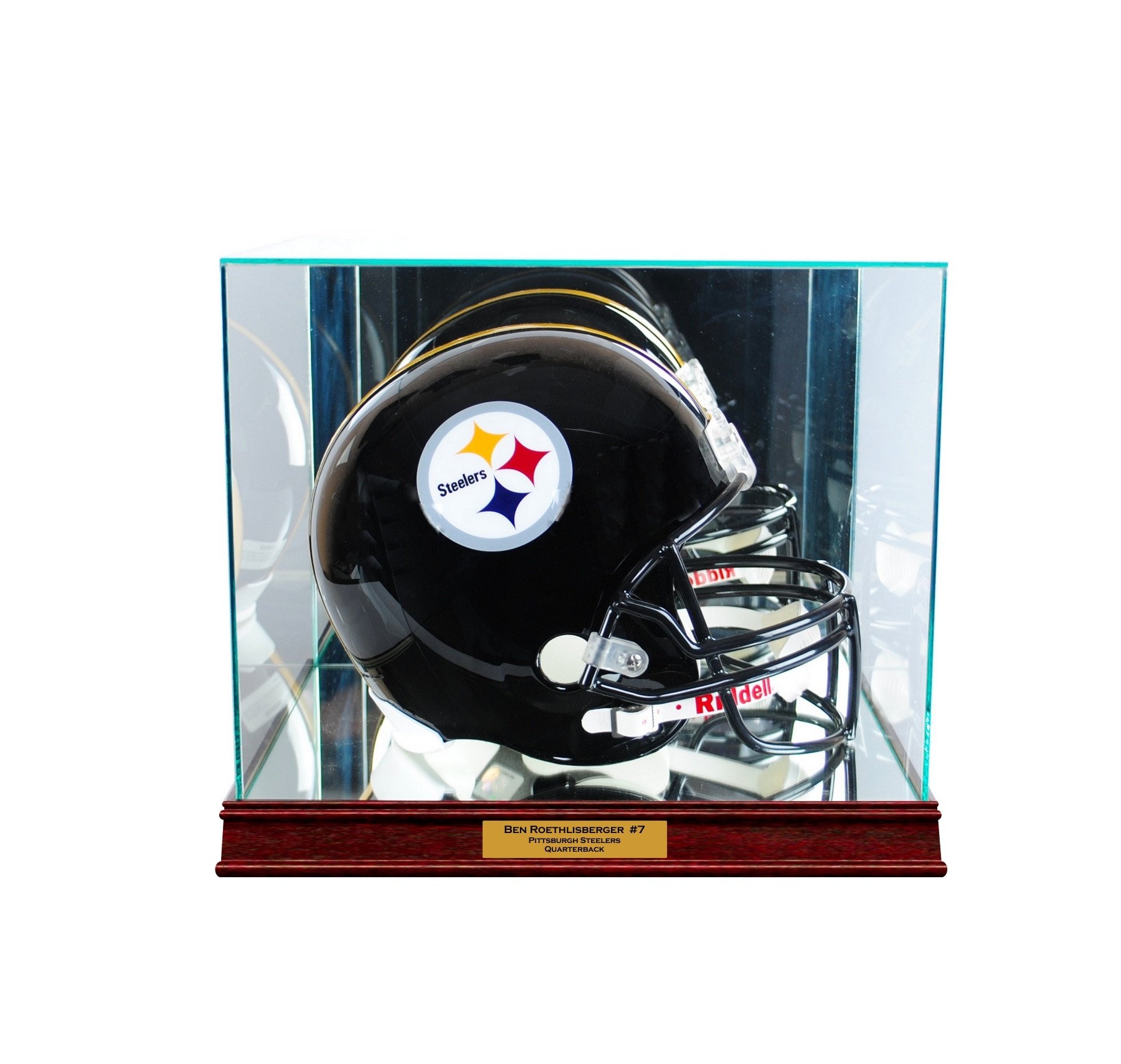 Premium Rectangle Football Helmet Display Case with Custom Engraving & UV-Protected Conservation Glass (99% UV Blocking) - Perfect for Showcasing Memorabilia in Man Caves, Sports Bars, and Trophy Rooms