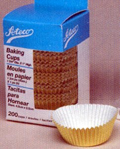 Ateco 6431 Gold Foil Baking Cups - 200 Pack (1 15/16