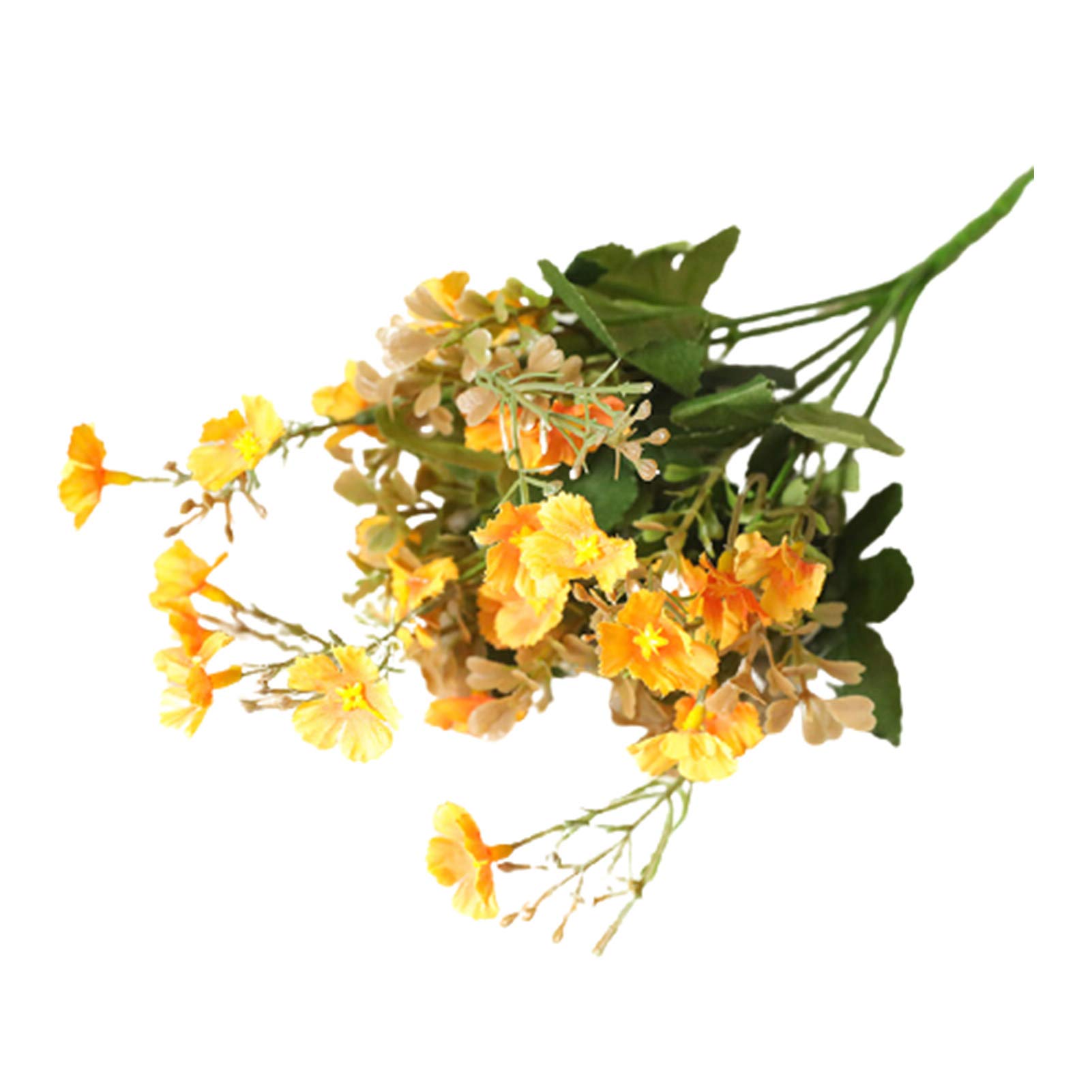 UV Resistant Artificial Cherry Blossom Bouquet - Fake Yellow Flowers for Outdoor & Indoor Decor - Perfect for Christmas, Wedding, Home, Office & Garden Decoration