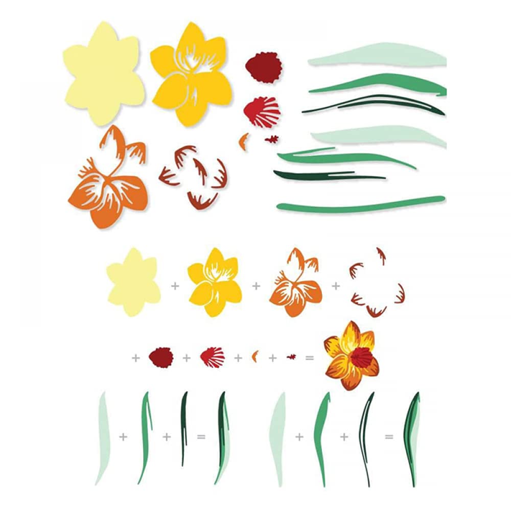 Daffodil Layering Dies for Card Making & Scrapbooking - Floral Embossing Stencil, Metal Cutting Dies for DIY Paper Crafts, Handmade Scrapbook & Photo Album Decor (Perfect for Spring Greeting Cards & Home Decor Projects)