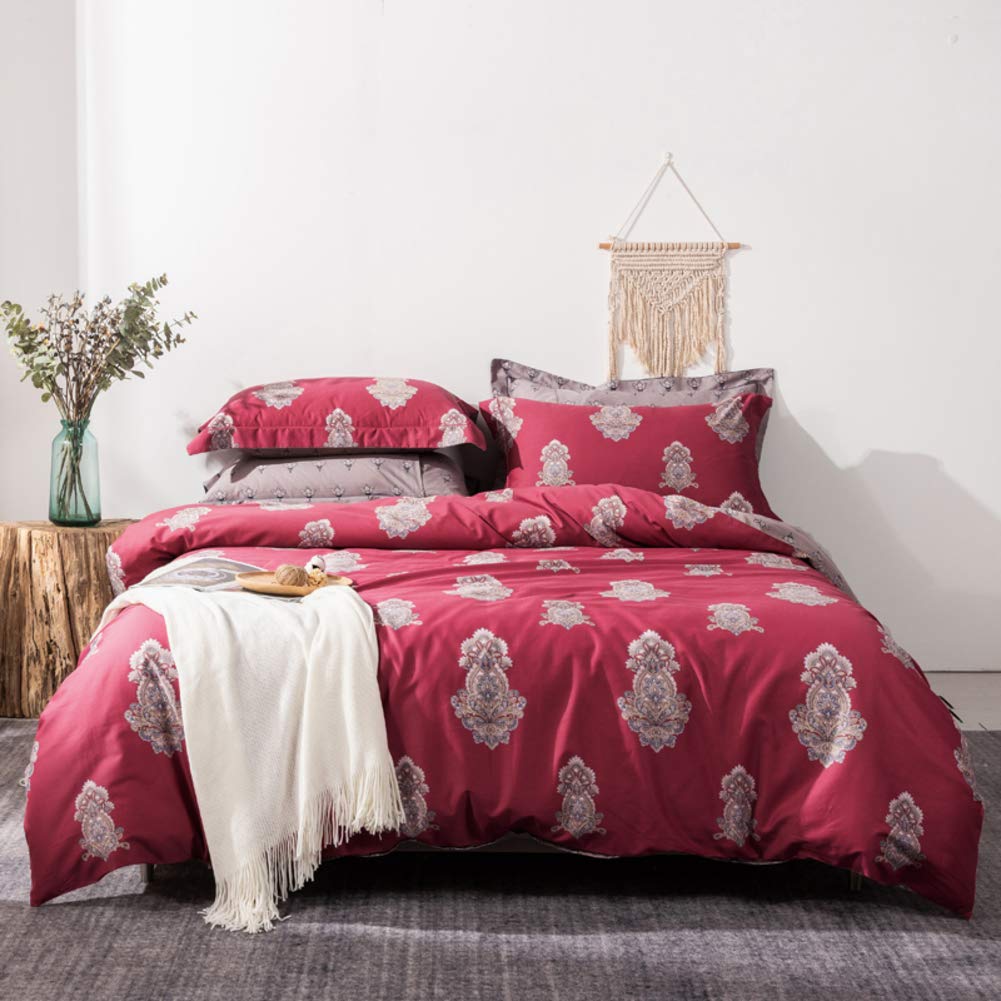 JR%L 100% Cotton 4-Piece Queen Bedding Set with Deep Pockets - Classic Bed Wrap, Ruffled Bed Skirt & Quilt Cover with Pillow Shams - Perfect for Guest Rooms, Master Bedrooms & Cozy Home Decor