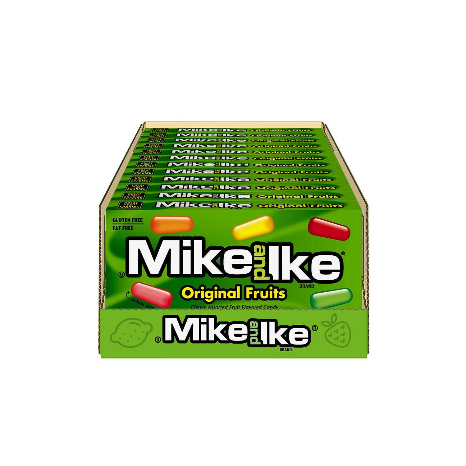 Just Born Mike & Ike Original Fruit Flavored Candy - 4.55oz Bags (Pack of 12) | Bulk Candy for Parties, Movie Nights & Office Snacks