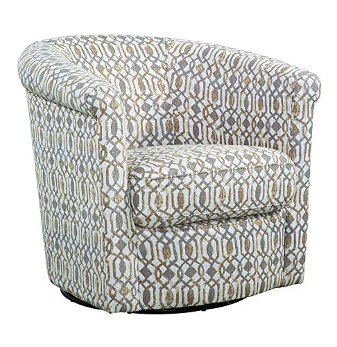 GRAFTON HOME Marvel Swivel Chair - Beige Chess Pattern Gaming Office Chair with 360 Degree Rotation, Ergonomic Design for Home, Office, and Gaming Room Comfort