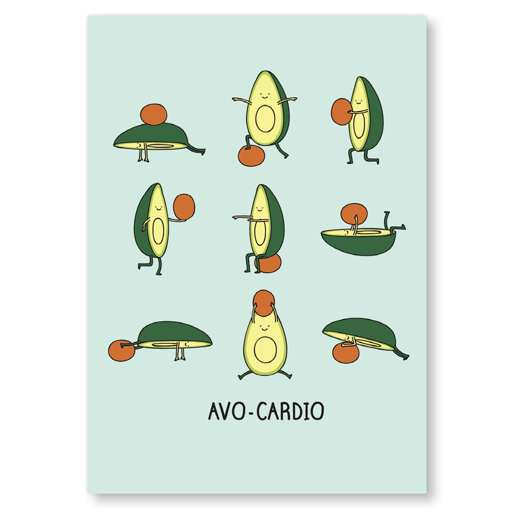 Avo Cardio Greeting Card - Heart Health Themed Postcard for Doctors, Nurses, and Healthcare Professionals - Perfect for Medical Appreciation, Thank You Notes, and Office Decor