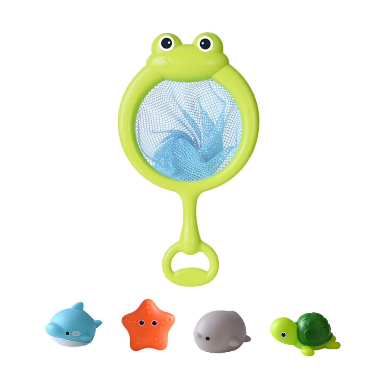 HEMOTON 5-Piece Net Fishing Bath Toys for Babies - Safe Plastic Infant Tub & Beach Play Set for Sensory Development, Water Play & Outdoor Fun