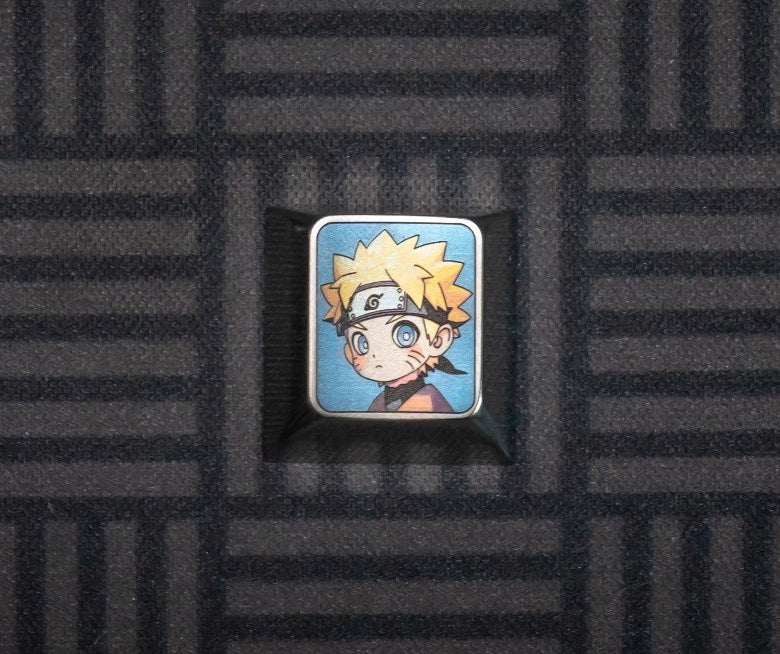 Naruto Anime Cute Version Titanium Alloy Metal Custom Keycap - Personalized Keyboard Decoration for Mechanical Gaming Keyboards (Perfect for Cosplay, Gifts & Anime Collectors)