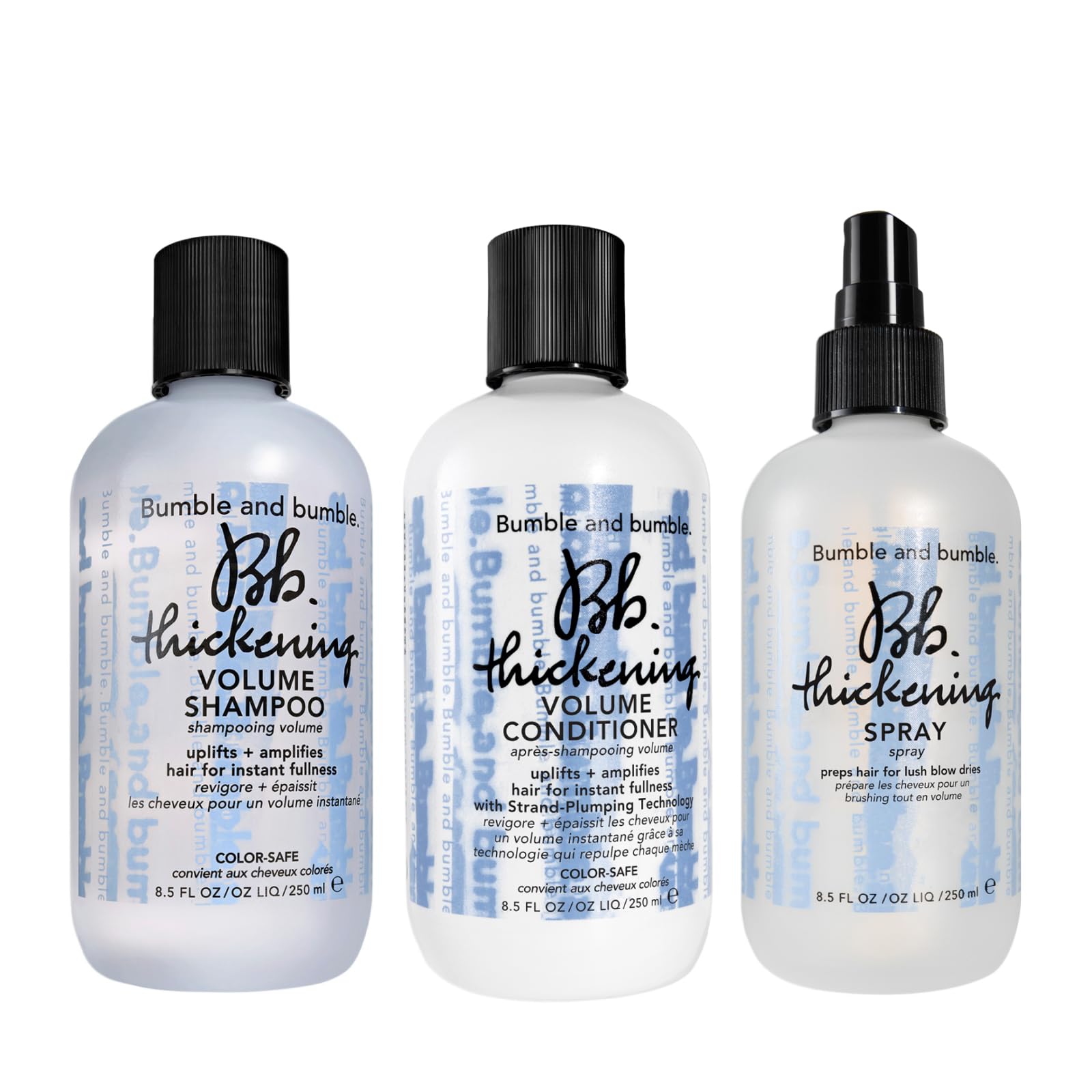 Bumble and bumble Thickening Volumizing Shampoo & Conditioner Set with Blow Dry Prep Spray - 8.5 fl oz for Fine, Thin Hair - Volumizing Hair Care Kit for Fuller, Thicker Looking Hair - Perfect for Daily Use & Salon-Quality Styling at Home