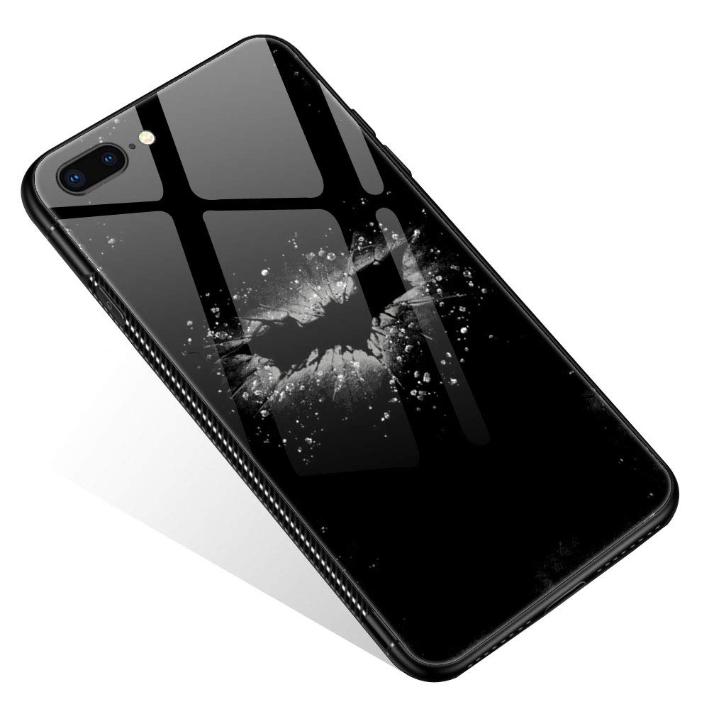 Premium Shockproof iPhone 8 Case with Tempered Glass - Compatible with iPhone 7/8/SE (2020) - Stylish Black Bat Design for Women, Men & Teens - Anti-Scratch Protective Cover for Daily Use, Work & Outdoor Activities