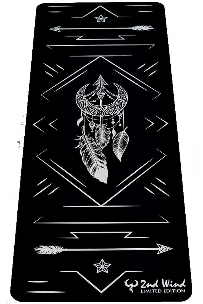 Non-Slip Sticky Yoga Mat - Premium White & Black BOHO Design for Hot Yoga, Pilates & Home Workouts - Eco-Friendly & Extra Grip