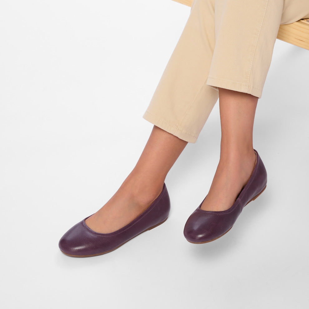 Abeo Promenade Flat Purple - Comfortable Women's Ballet Flats for Walking, Work & Casual Wear
