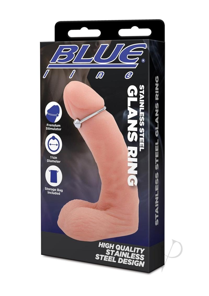 Premium 33mm Blue Line Glans Ring - Stainless Steel Cock Ring for Enhanced Pleasure & Intimacy - Perfect for Couples & Solo Play