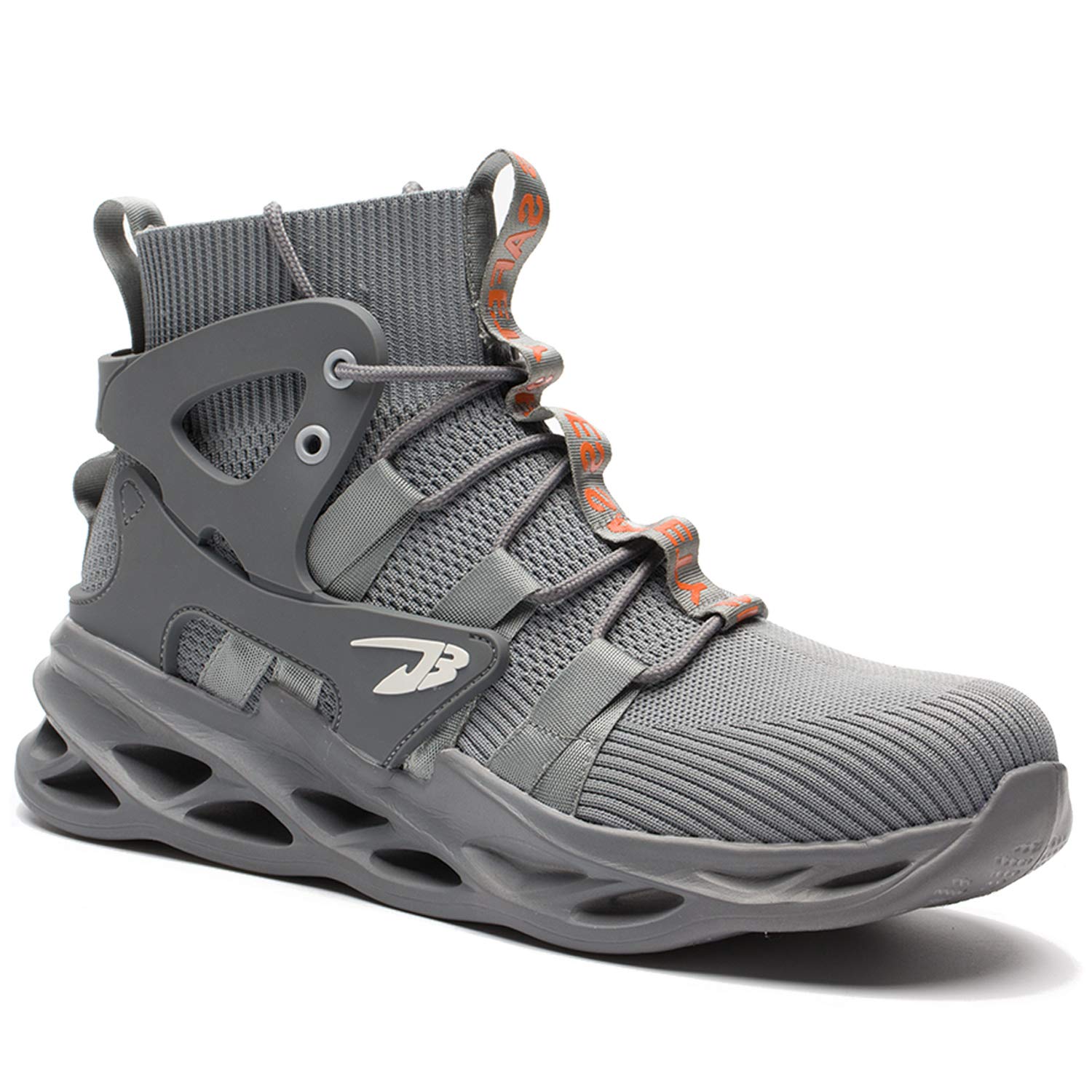 ORISTACO Steel Toe Work Boots for Men - Lightweight Breathable Safety Shoes for Construction, Industrial & Warehouse Workers - OSHA Compliant Work Boots for All-Day Comfort
